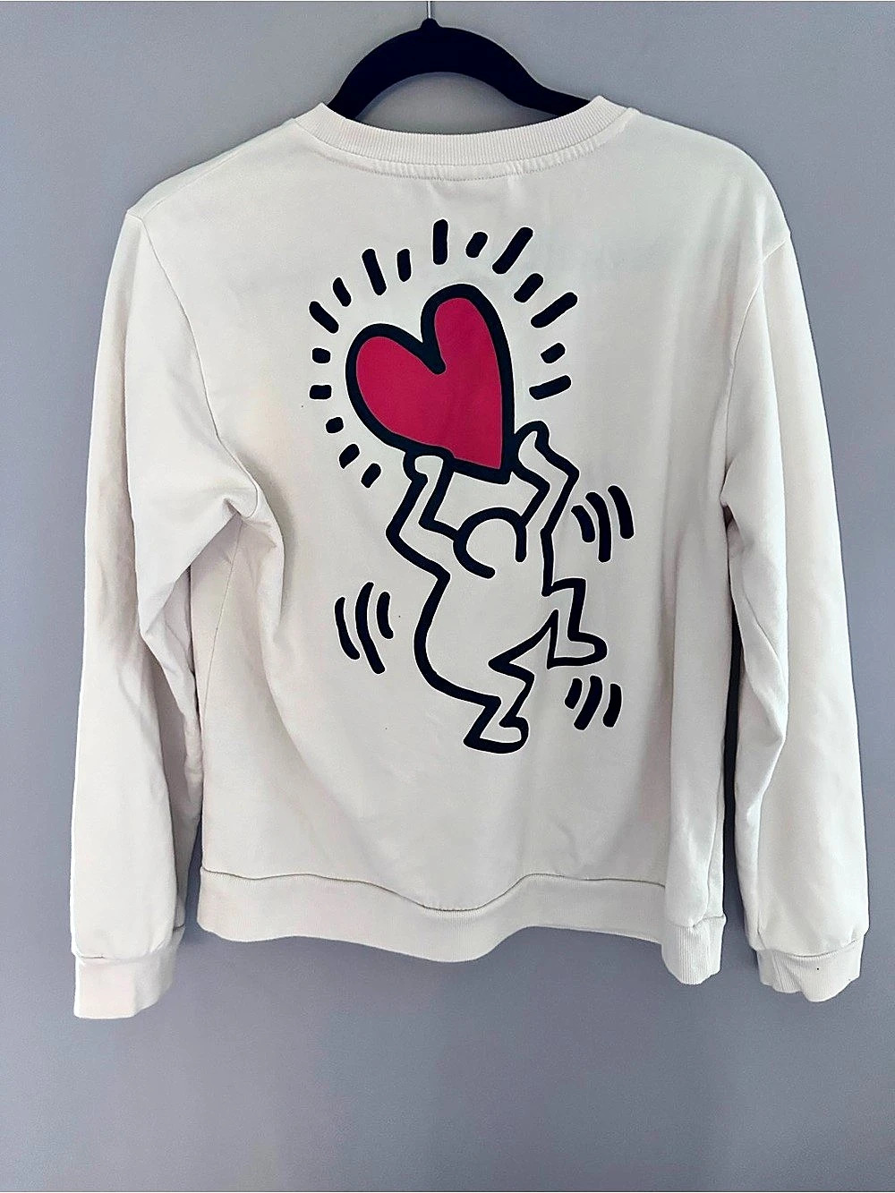 Keith Haring Graphic Sweatshirt in Cream Like New
